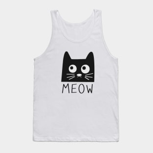 Black Cat Meow Tank Top